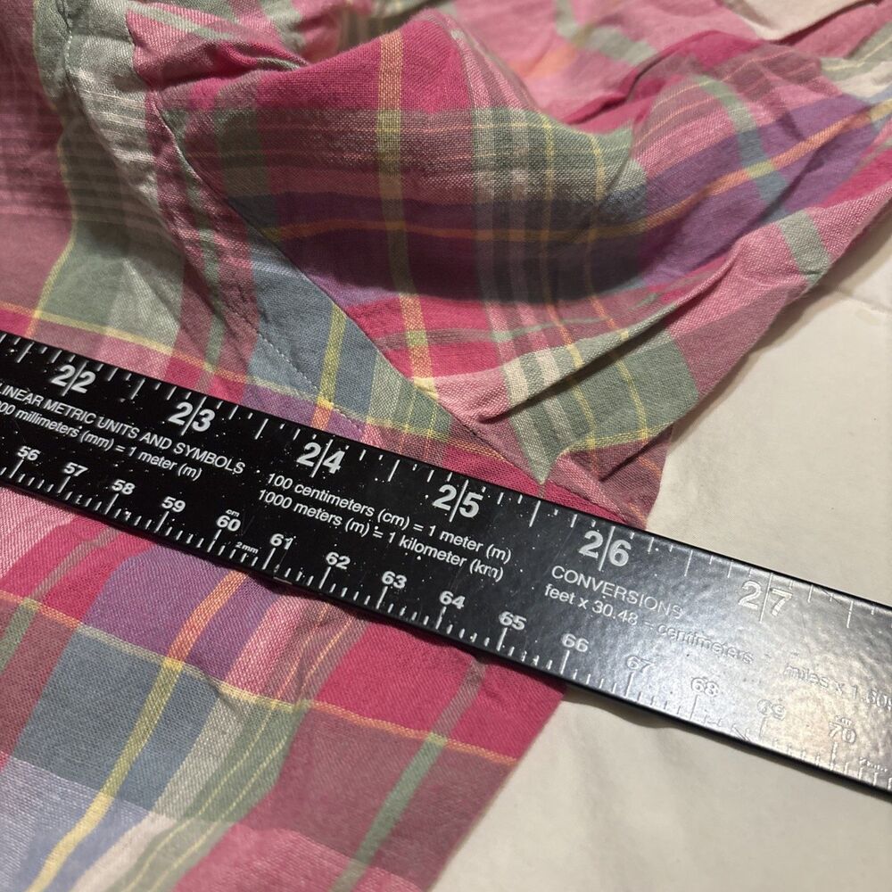 Ralph Lauren Shirt XL Men’s Authentic Indian Madras Plaid Pink Multicolor Preppy - Picture 5 of 9
